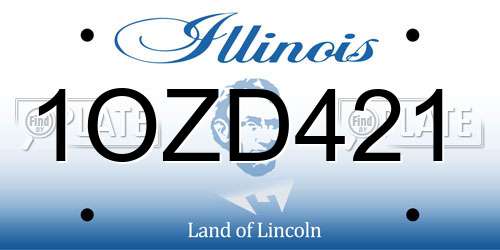 1OZD421 Illinois License Plate