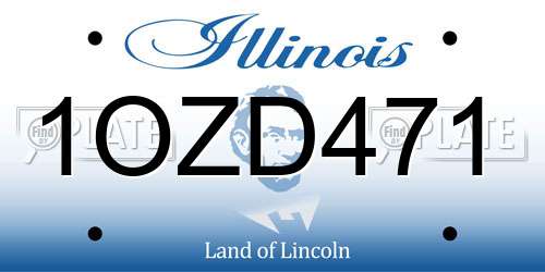 1OZD471 Illinois License Plate