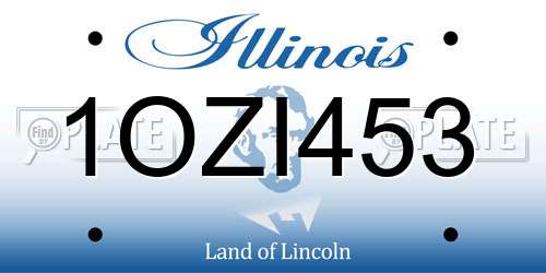 1OZI453 Illinois License Plate