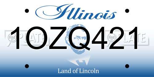 1OZQ421 Illinois License Plate