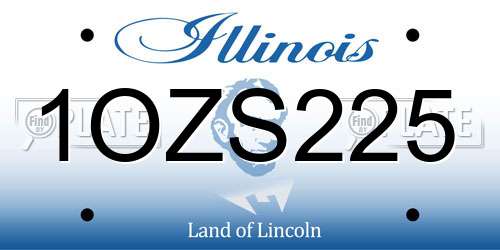 1OZS225 Illinois License Plate