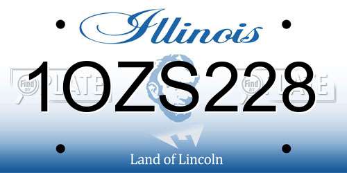 1OZS228 Illinois License Plate