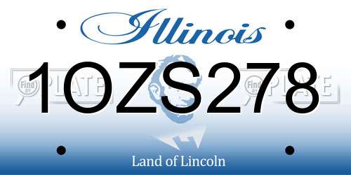 1OZS278 Illinois License Plate