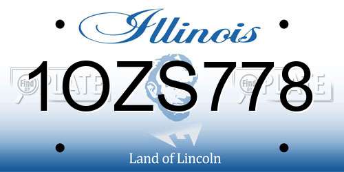 1OZS778 Illinois License Plate