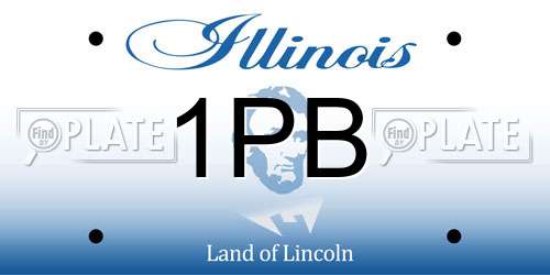 1PB Illinois License Plate