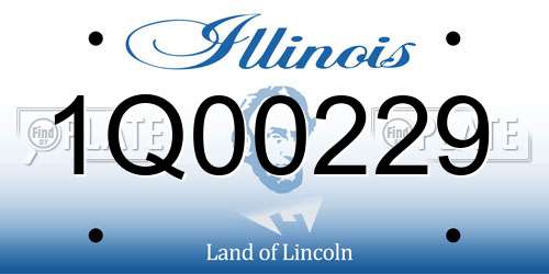 1Q00229 Illinois License Plate