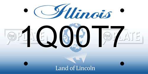1Q00T7 Illinois License Plate