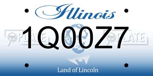 1Q00Z7 Illinois License Plate