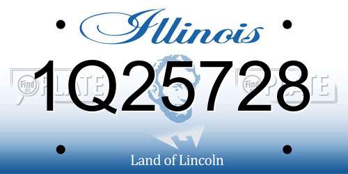 1Q25728 Illinois License Plate