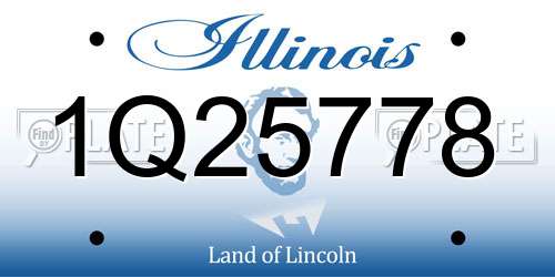 1Q25778 Illinois License Plate