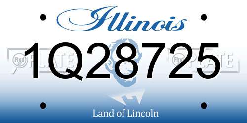 1Q28725 Illinois License Plate