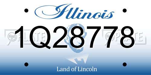 1Q28778 Illinois License Plate