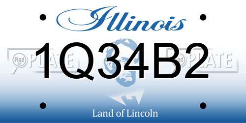 1Q34B2 Illinois License Plate