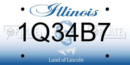 1Q34B7 Illinois License Plate