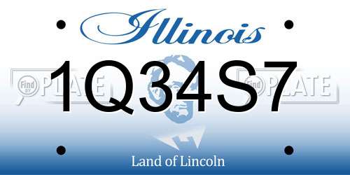 1Q34S7 Illinois License Plate