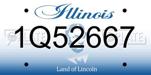 1Q52667 Illinois License Plate