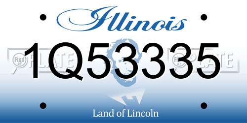 1Q53335 Illinois License Plate