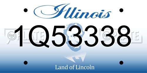 1Q53338 Illinois License Plate