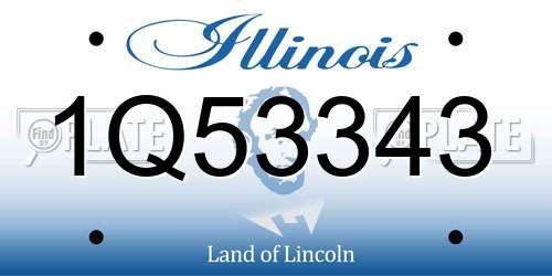 1Q53343 Illinois License Plate