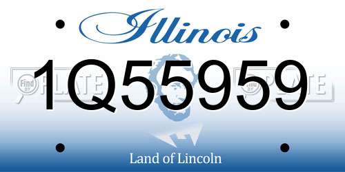 1Q55959 Illinois License Plate