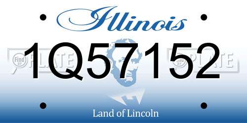 1Q57152 Illinois License Plate
