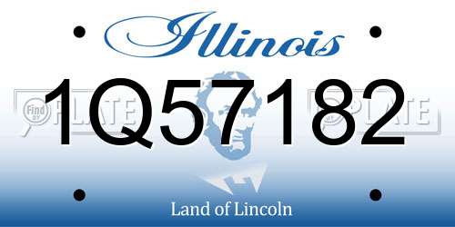 1Q57182 Illinois License Plate