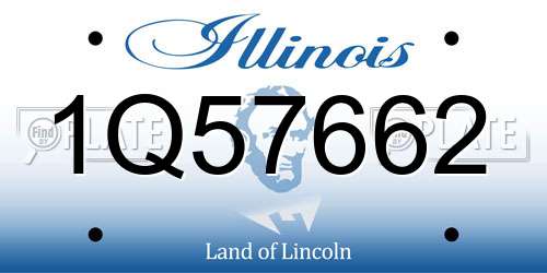 1Q57662 Illinois License Plate