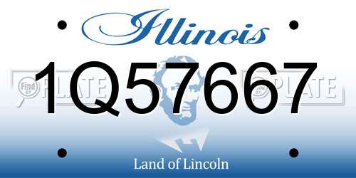 1Q57667 Illinois License Plate