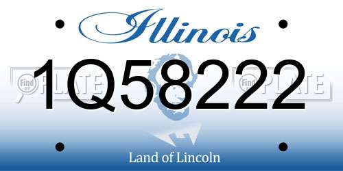 1Q58222 Illinois License Plate