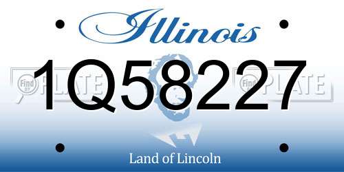 1Q58227 Illinois License Plate