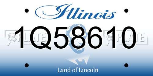 1Q58610 Illinois License Plate
