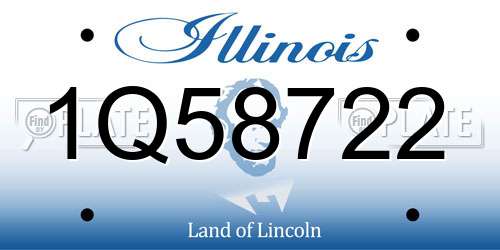 1Q58722 Illinois License Plate
