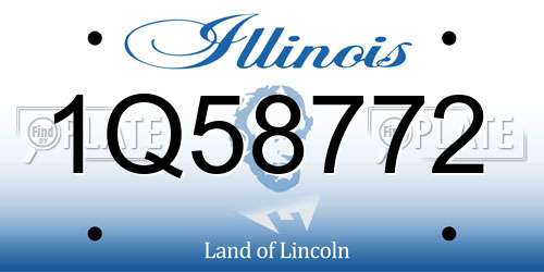 1Q58772 Illinois License Plate
