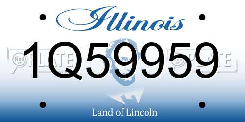 1Q59959 Illinois License Plate