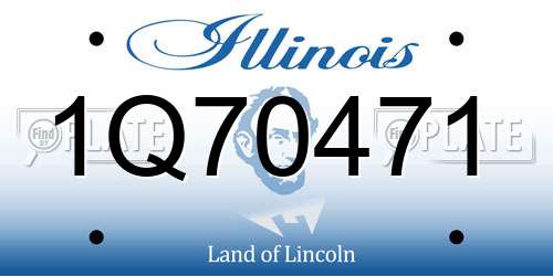 1Q70471 Illinois License Plate