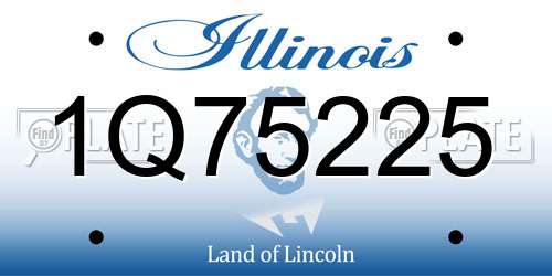 1Q75225 Illinois License Plate