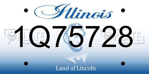 1Q75728 Illinois License Plate