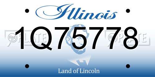 1Q75778 Illinois License Plate