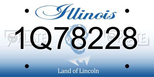 1Q78228 Illinois License Plate