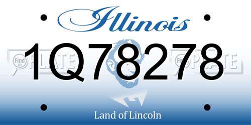 1Q78278 Illinois License Plate
