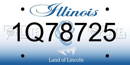 1Q78725 Illinois License Plate