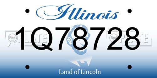 1Q78728 Illinois License Plate