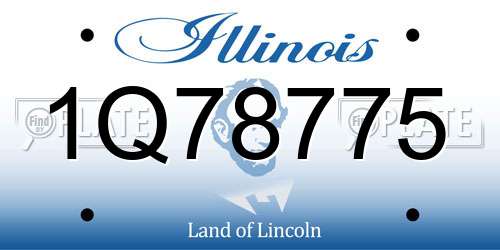 1Q78775 Illinois License Plate