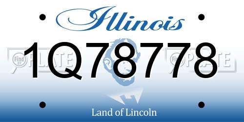 1Q78778 Illinois License Plate
