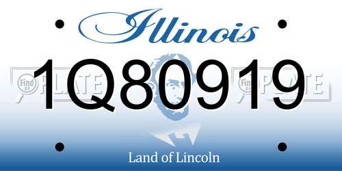 1Q80919 Illinois License Plate