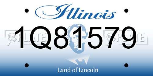 1Q81579 Illinois License Plate