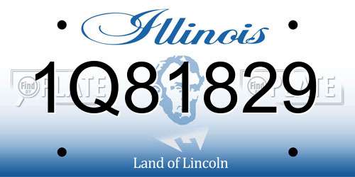 1Q81829 Illinois License Plate