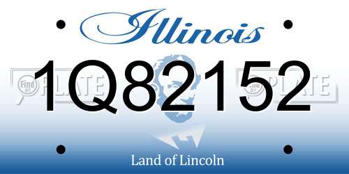 1Q82152 Illinois License Plate