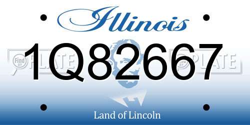 1Q82667 Illinois License Plate