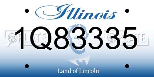 1Q83335 Illinois License Plate